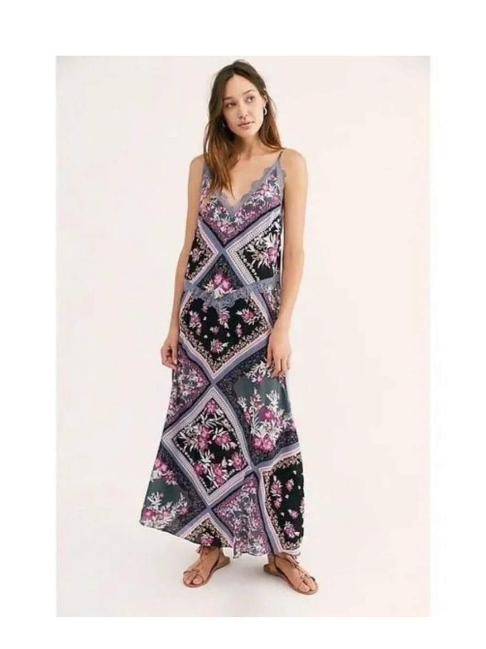 Free People stevie Maxi Dress Peasant Ren Fair Medieval Lace Cottage Boho